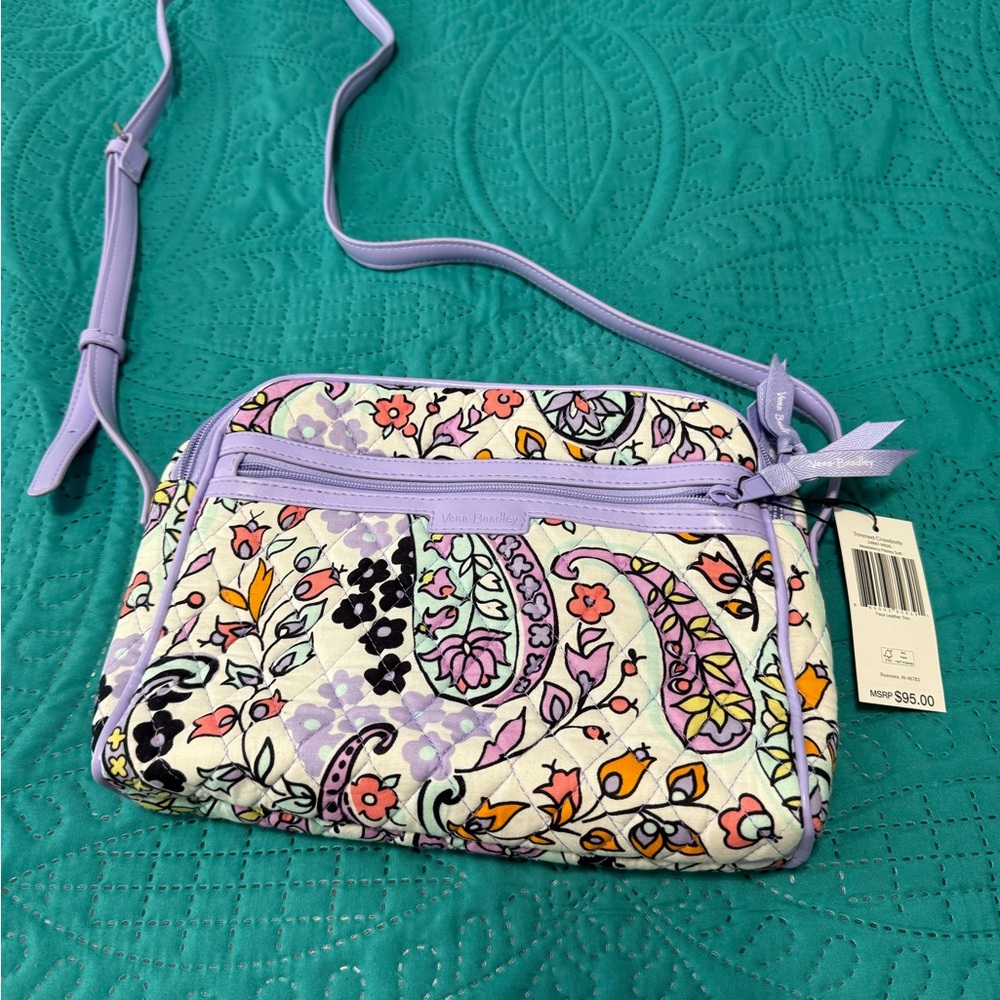 Vera Bradley Floral Crossbody Bag - Lavender and Multicolor